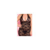 Nuisette grande taille longue noire décolletée dentelle florale 